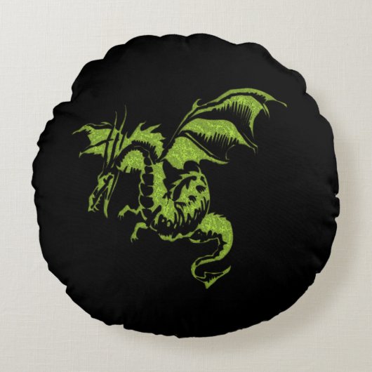 グリーンドラゴン ラウンドクッション (正面)