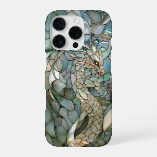 グリーンドラゴン 模造ステンドグラス iPhoneケース (裏面)