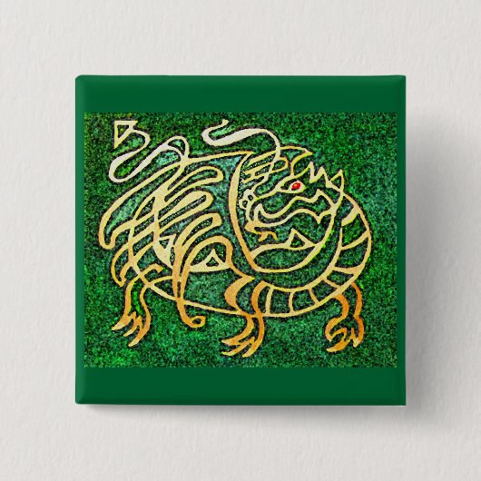 グリーンドラゴン 缶バッジ (正面)