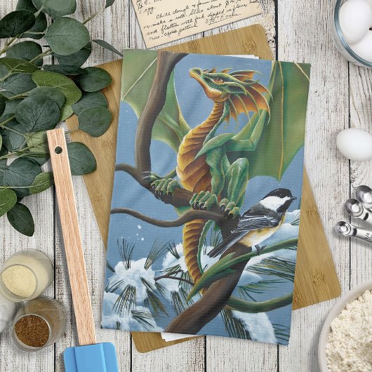 グリーンドラゴン《鳥》アメリカゴガラ冬 キッチンタオル