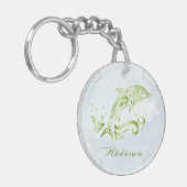 グリーンドルフィンパーソナライズされたキーチェーン キーホルダー (正面左)