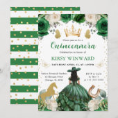 グリーンドレスウェスタンプリンセスキンセアニェラ 招待状 (正面/裏面)