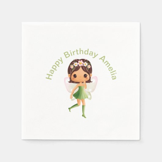 グリーンドレスフェアリー スタンダードカクテルナプキン (正面)