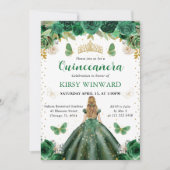 グリーンドレスブロンドプリンセスキンセアニェラ 招待状 (正面)