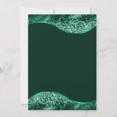 グリーンドレス&金ゴールドグリッターバルーンスイート16 招待状 (裏面)