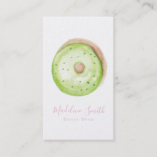 グリーンドーナッツショップベーカリーウォーター色ドーナツ 名刺 (正面)
