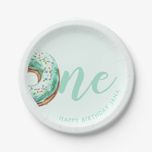グリーンドーナツ誕生日 ペーパープレート (正面)