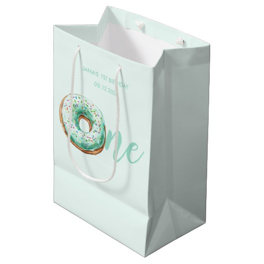 グリーンドーナツ誕生日 ミディアムペーパーバッグ (正面アングル)