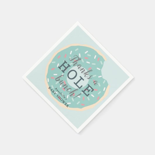 グリーンドーナツ赤ちゃんシャワーありがとう スタンダードカクテルナプキン (角)