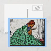 グリーンド読レスウーマンクラシックイラストレーション ポストカード (正面/裏面)