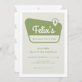 グリーンナショナルパークスサイン誕生日招待状 招待状 (正面/裏面)