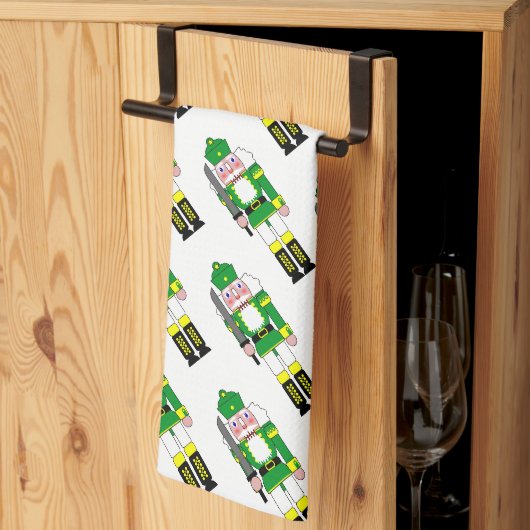グリーンナッツクラッカー クリスマス キッチンタオル (三つ折り)