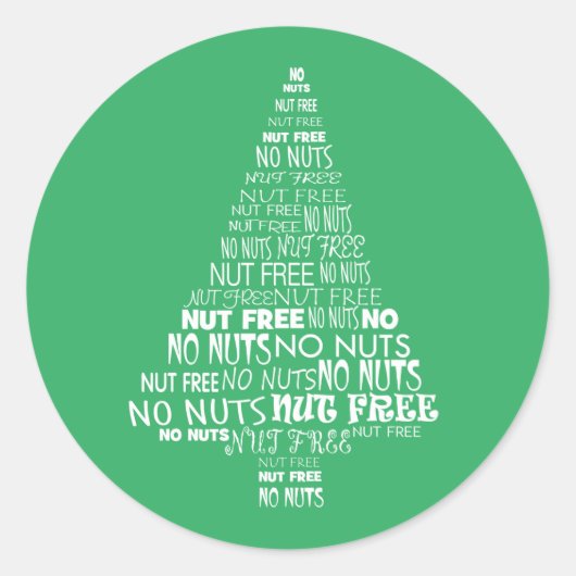 グリーンナッツフリーNo Nutsベーキングラベルクリスマスツリー ラウンドシール (正面)