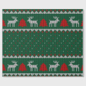 グリーンニットのクリスマスセーター ラッピングペーパー (フラット)