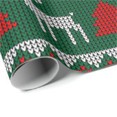 グリーンニットのクリスマスセーター ラッピングペーパー (ロールコーナー)