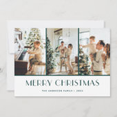 グリーンニットのセーター写真メリークリスマスカード シーズンカード (正面)