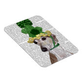 グリーンニット帽のグレイハウンド2 マグネット (右側)