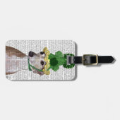 グリーンニット帽のグレイハウンド2 ラゲッジタグ (正面横)