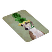 グリーンニット帽のグレイハウンド マグネット (右側)