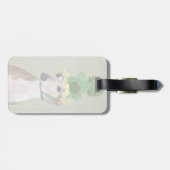 グリーンニット帽のグレイハウンド ラゲッジタグ (裏面横)