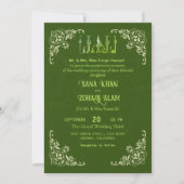 グリーンニ華美カイスラム結婚式招待状 招待状 (正面)