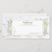 グリーンネイチャー マーブル ギフト証明書 (正面)