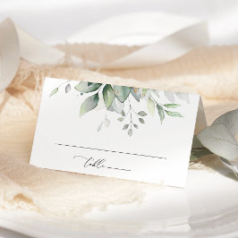 グリーンネイチャー ユーカリの葉 ボヘミアン 結婚式前ウェディングシャワー プレイスカード