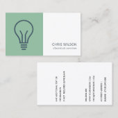グリーンネイビーグレー電球電気工事士電気 名刺 (正面/裏面)