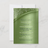 グリーンネイビーブライダルシャワー誕生日スウィート16th 招待状 (正面)