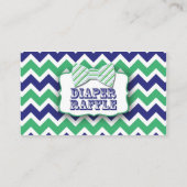 グリーンネイビーボウタイおむつラッフルチケットゲーム エンクロージャーカード (裏面)