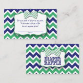 グリーンネイビーボウタイおむつラッフルチケットゲーム エンクロージャーカード (正面/裏面)