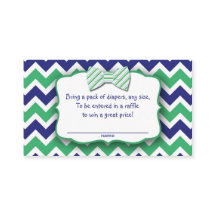 グリーンネイビーボウタイおむつラッフルチケットゲーム