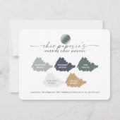 グリーンネイビー金ゴールドサマー結婚ズのカラーパレットカード (正面)