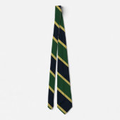 グリーンネイビー金ゴールド大学ストライプネクタイ ネクタイ (裏面)