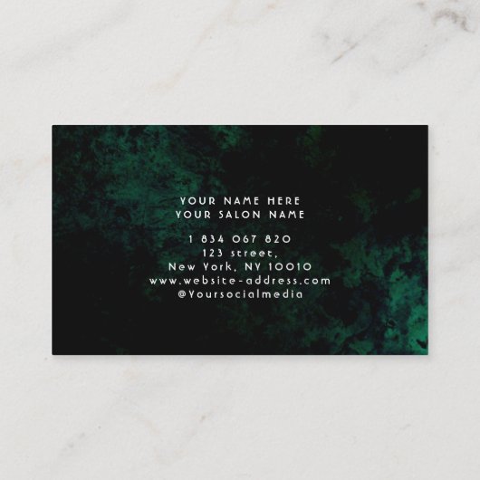 グリーンネオンタトゥーアーティスト 名刺 (裏面)