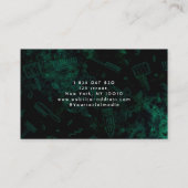 グリーンネオンバーバーショップヘアードレッサー 名刺 (裏面)