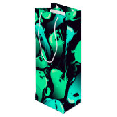 グリーンネオン幽霊パターン ワインギフトバッグ (裏面アングル)