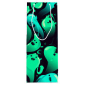 グリーンネオン幽霊パターン ワインギフトバッグ (裏面)