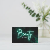 グリーンネオン美しいサロン 名刺 (スタンド正面)