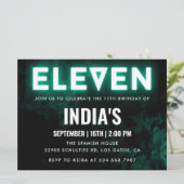 グリーンネオン11歳の誕生日 招待状 (スタンド正面)