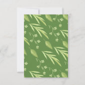 グリーンネリークローバー フラワーの結婚式の披露宴 招待状 (裏面)