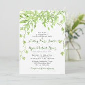 グリーンネリー クローバー フラワーの結婚式招待状 招待状 (スタンド正面)