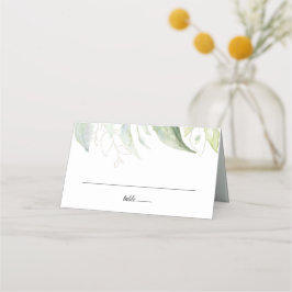 グリーンネリー ゴールド ボタニカル リーフ プレイスカード