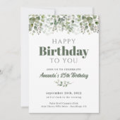 グリーンネリー サググリーン 誕生日パーティー招待状 招待状 (正面)