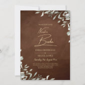 グリーンネリー ブラウン ウェディング フォール ウィンター 招待状 (正面)
