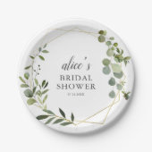 グリーンネリー ユーカリ ブライダルシャワーペーパープレート ペーパープレート (正面)