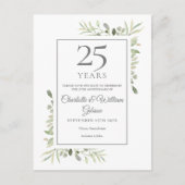 グリーンネリー 25周年 結婚記念日 セーブ・ザ・デート 案内ポストカード (正面)