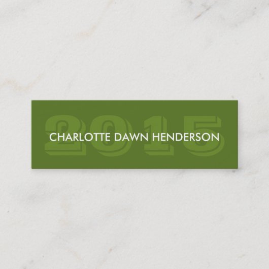 グリーンネームカード卒業発表クラス年 コーリングカード (正面)