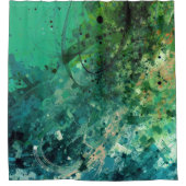 グリーンノイズ抽象芸術 シャワーカーテン (正面)