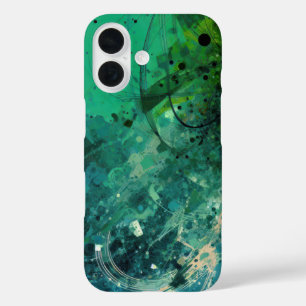 グリーンノイズ抽象芸術 iPhone 16ケース